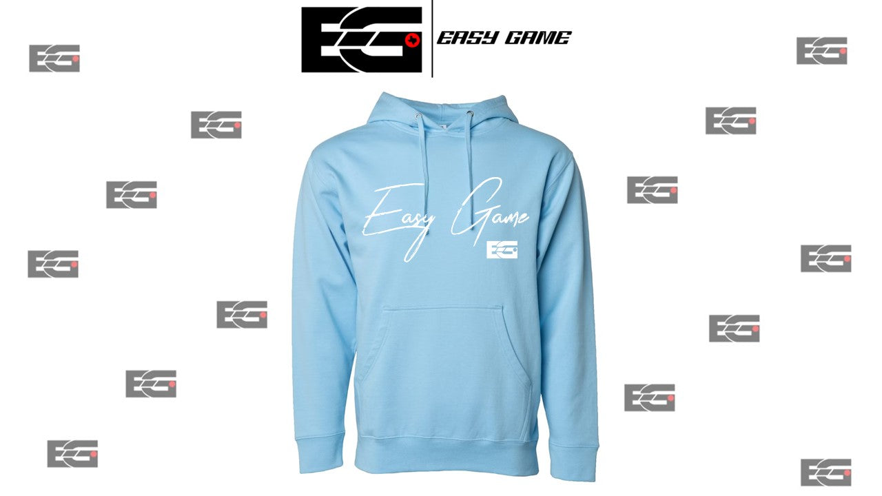 Unisex Midweight Aqua Blue Hooded Sweatshirt (Cotton Blend)