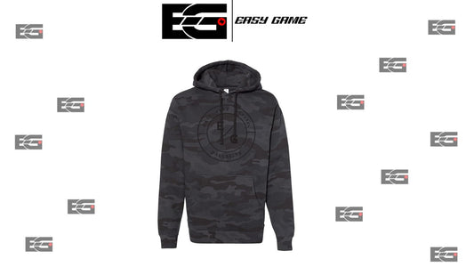 Unisex Midweight Black Camo Hooded Sweatshirt