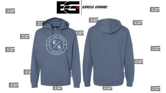 Unisex Midweight Storm Blue Hooded Sweatshirt (Cotton Blend)