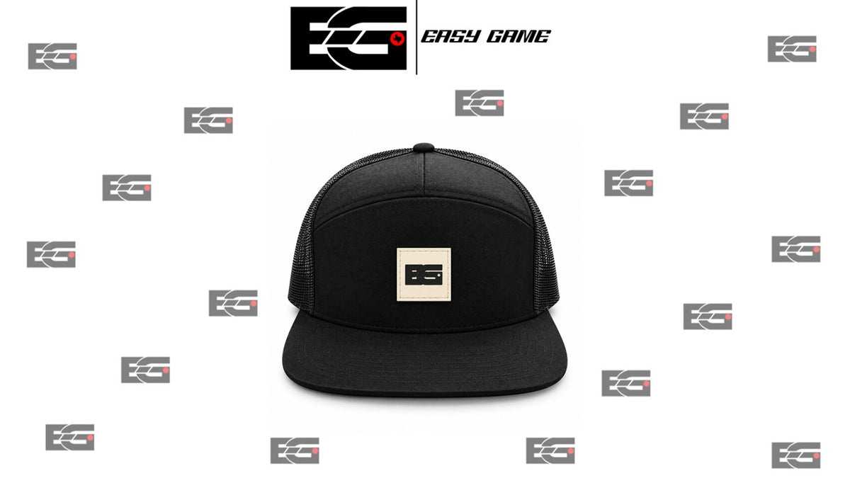 EG White Patch Black Flatbill Hat